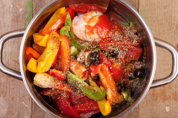 close up chicken casserole