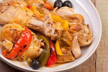 macro picture of chicken casserole