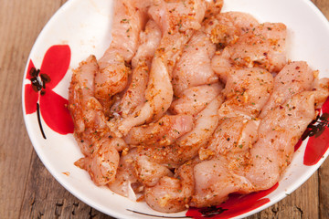 chicken breast pieces with spices