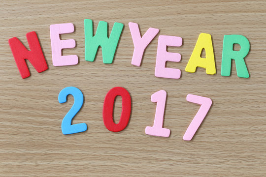 New Year colorful text.
