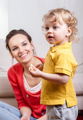 Cute child with curly hair