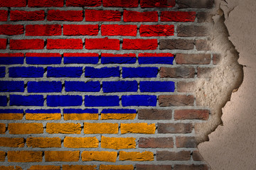 Dark brick wall with plaster - Armenia