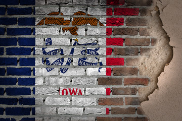 Dark brick wall with plaster - Iowa