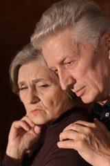 Sad Senior couple
