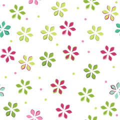 vector seamless pattern with abstract flowers