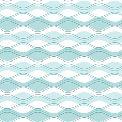 Deurstickers Zee vector abstracte naadloze patroon blauwe golf