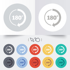 Angle 180 degrees sign icon. Geometry math symbol