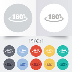 Angle 180 degrees sign icon. Geometry math symbol