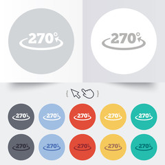 Angle 270 degrees sign icon. Geometry math symbol