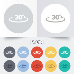 Angle 30 degrees sign icon. Geometry math symbol