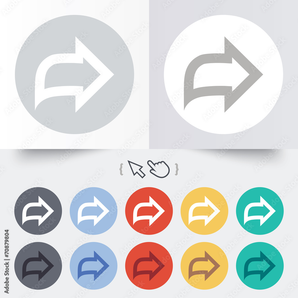 Poster arrow sign icon. next button. navigation symbol