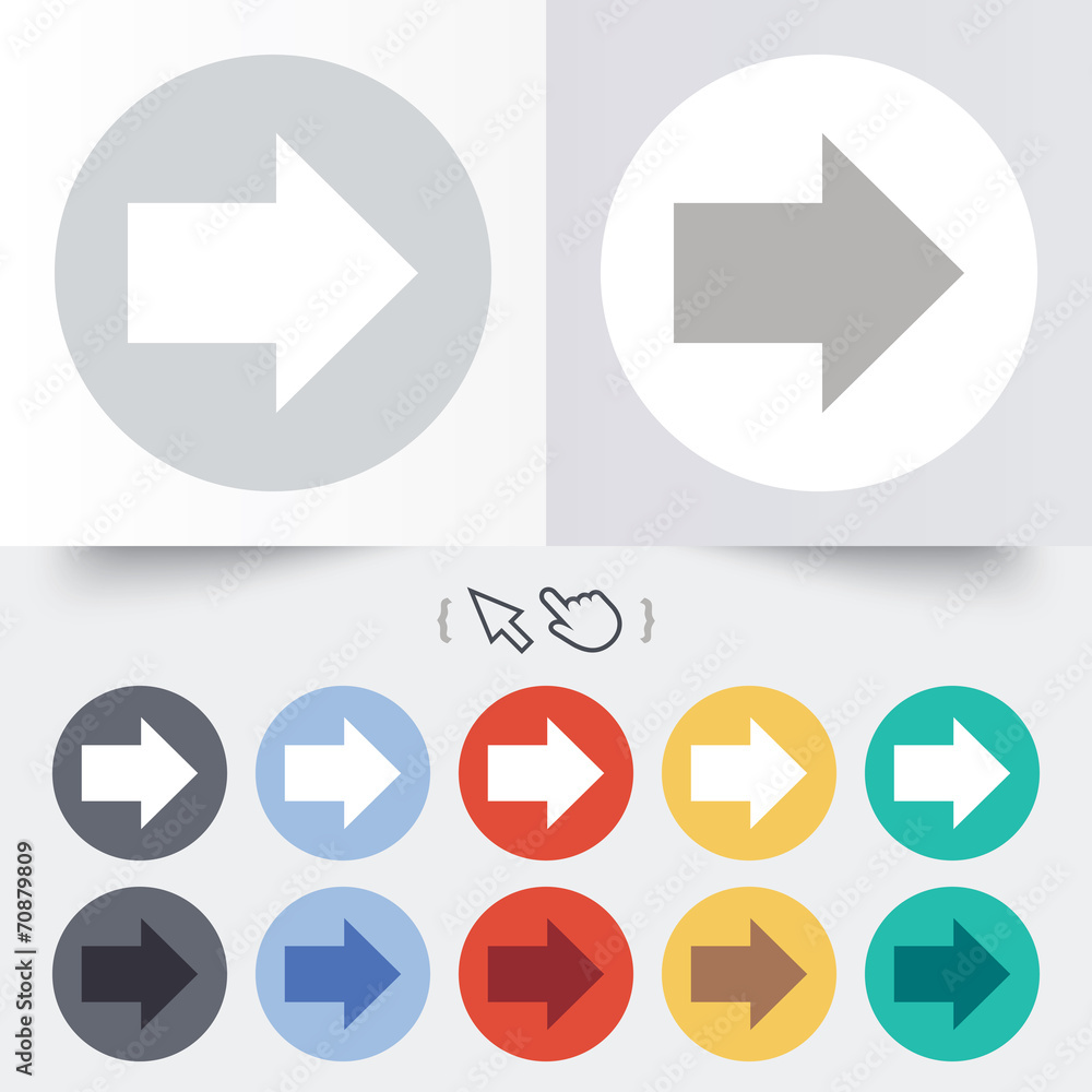 Poster arrow sign icon. next button. navigation symbol