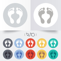 Human footprint sign icon. Barefoot symbol.