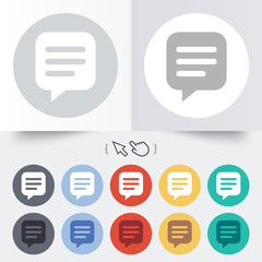 Chat sign icon. Speech bubble symbol.
