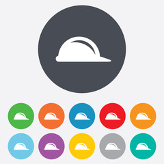 Obraz premium Hard hat sign icon. Construction helmet symbol.