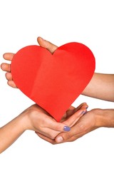 Obraz premium Hands holding red heart