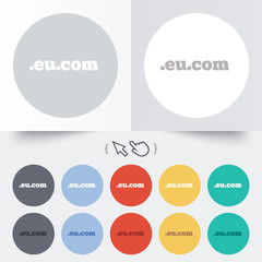 Domain EU.COM sign icon. Internet subdomain