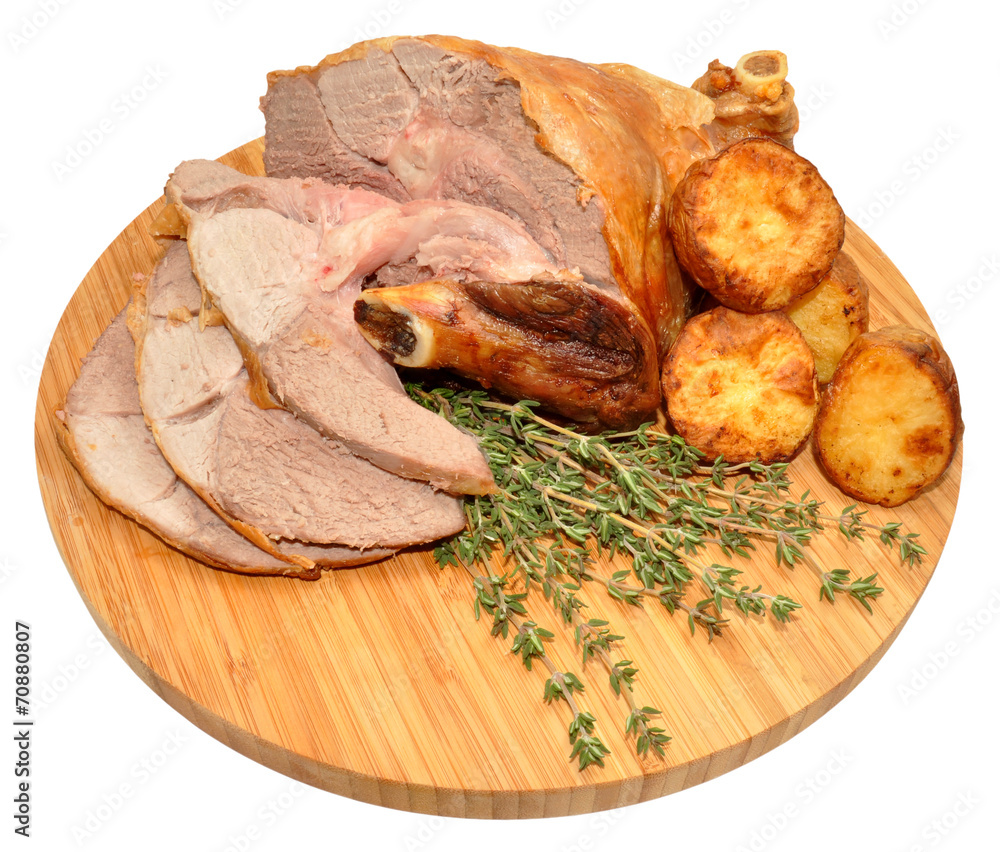 Wall mural Carved Roast Leg Of Lamb