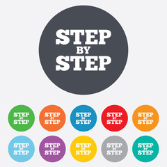 Step by step sign icon. Instructions symbol.