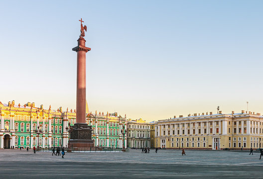 Palace Square and the Alexander Column of St. Petersburg