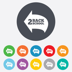 Back to school sign icon. Back 2 school symbol.