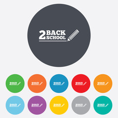 Back to school sign icon. Back 2 school symbol.