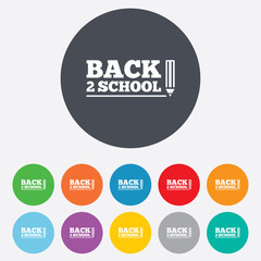 Back to school sign icon. Back 2 school symbol.