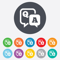 Obraz premium Question answer sign icon. Q&A symbol.
