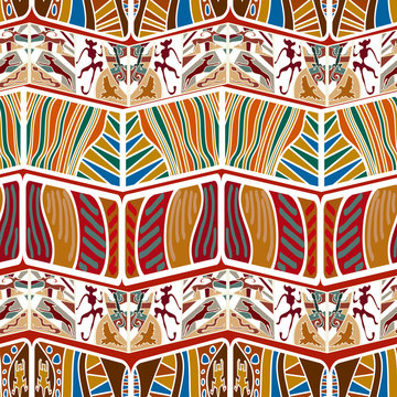 Tribal Abstract seamless pattern in the African style. Vector il