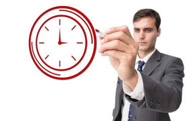 Composite image of business person drawing