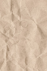 Naklejka premium Recycle Beige Kraft Paper Crumpled Grunge Texture