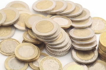 Euro münzen isoliert