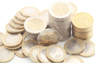 Euro münzen isoliert