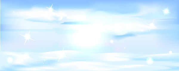 horizontal snowy landscape - banner