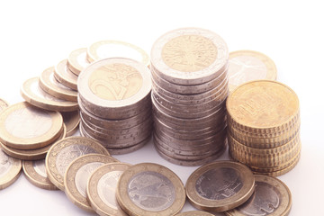 Euro münzen isoliert