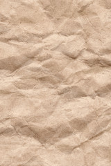 Fototapeta na wymiar Recycle Beige Kraft Paper Crumpled Grunge Texture