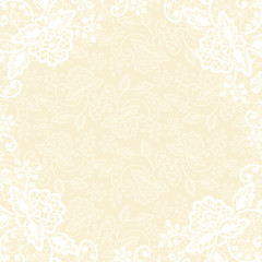 white lace on yellow background
