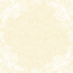 white lace on yellow background