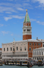 Fototapeta premium lagoon of Venice with the bell tower of Saint Mark and San Zacca