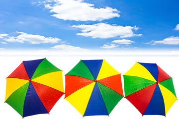 umbrella on blue sky with cloud