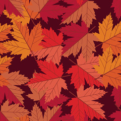 vector seamless pattern maple leaf