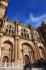 Fototapeta na wymiar Baroque Cathedral of Malaga, Andalusia, Spain