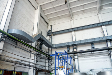 Industrial pipes of a building