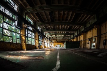 Dark industrial interior