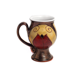 stylish modern cup with floral pattern