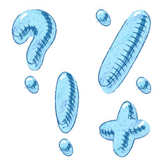 Vector hand drawn doodle font, percent and punctuation marks