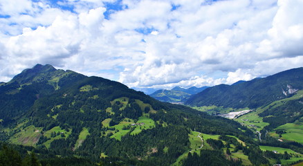 Alps Mountains seen from Leogang Park Adventure, Austria