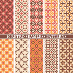set of 10 retro seamless patterns