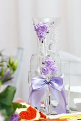 Glasses for drinks and cocktails at the festive table