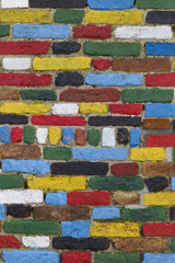 Colorful Brick Wall. Background Texture